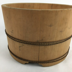 Japanese Handmade Wooden Bucket Oke Vtg Sushi Rice Water Pickles JK280