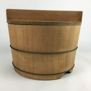 Japanese Handmade Wooden Bucket Oke Vtg Sushi Rice Water Pickles JK282
