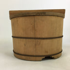 Japanese Handmade Wooden Lidded Bucket Oke Vtg Sushi Pickles JK304
