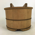 Japanese Handmade Wooden Lidded Bucket Oke Vtg Sushi Pickles JK304
