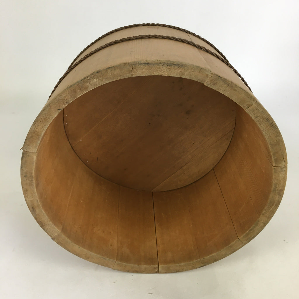 Japanese Handmade Wooden Lidded Bucket Oke Vtg Sushi Pickles JK304