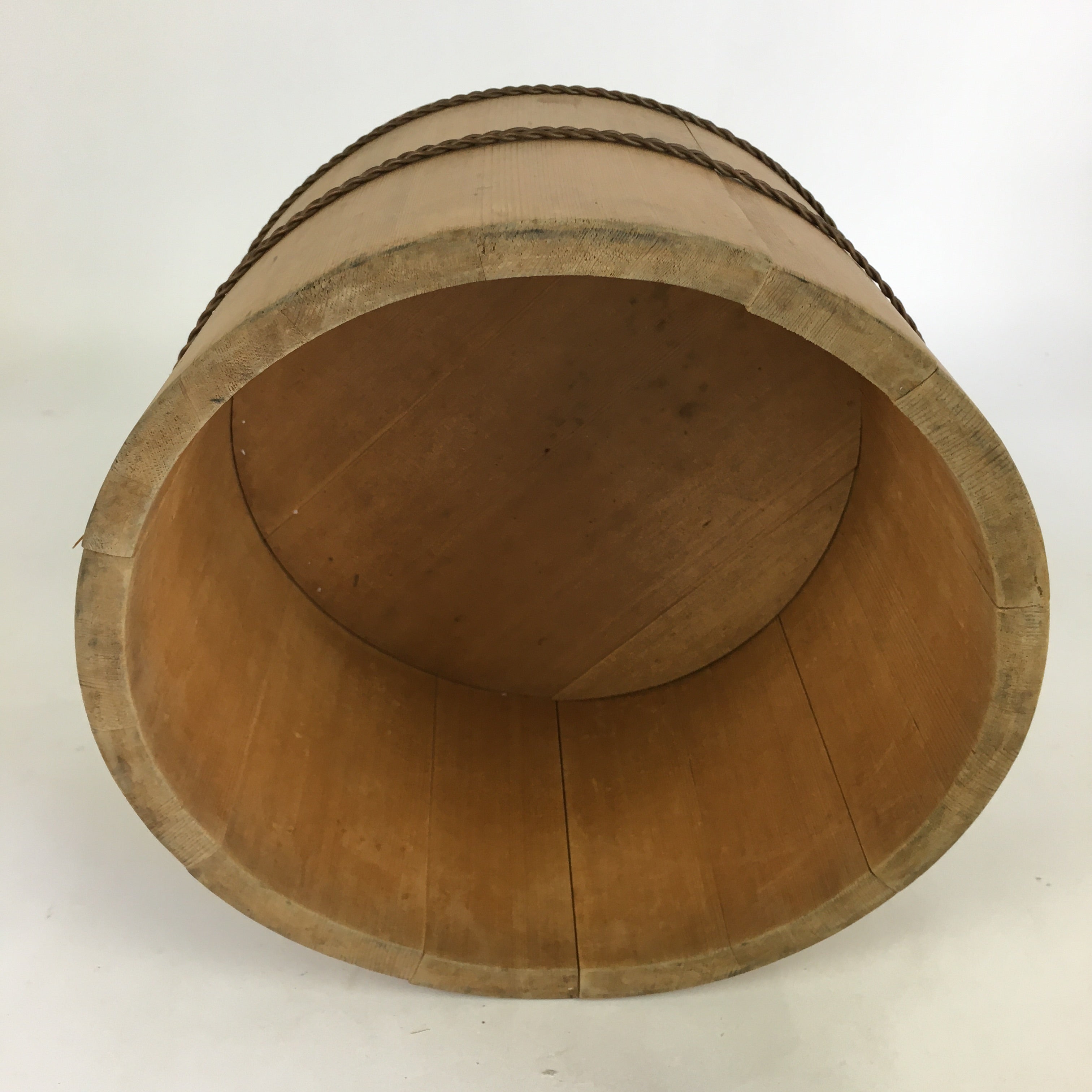 Japanese Handmade Wooden Lidded Bucket Oke Vtg Sushi Pickles JK304