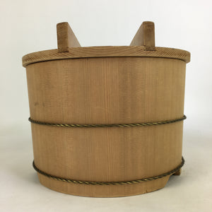 Japanese Handmade Wooden Lidded Bucket Oke Vtg Sushi Pickles JK305