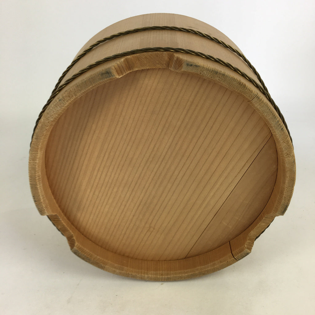 Japanese Handmade Wooden Lidded Bucket Oke Vtg Sushi Pickles JK305