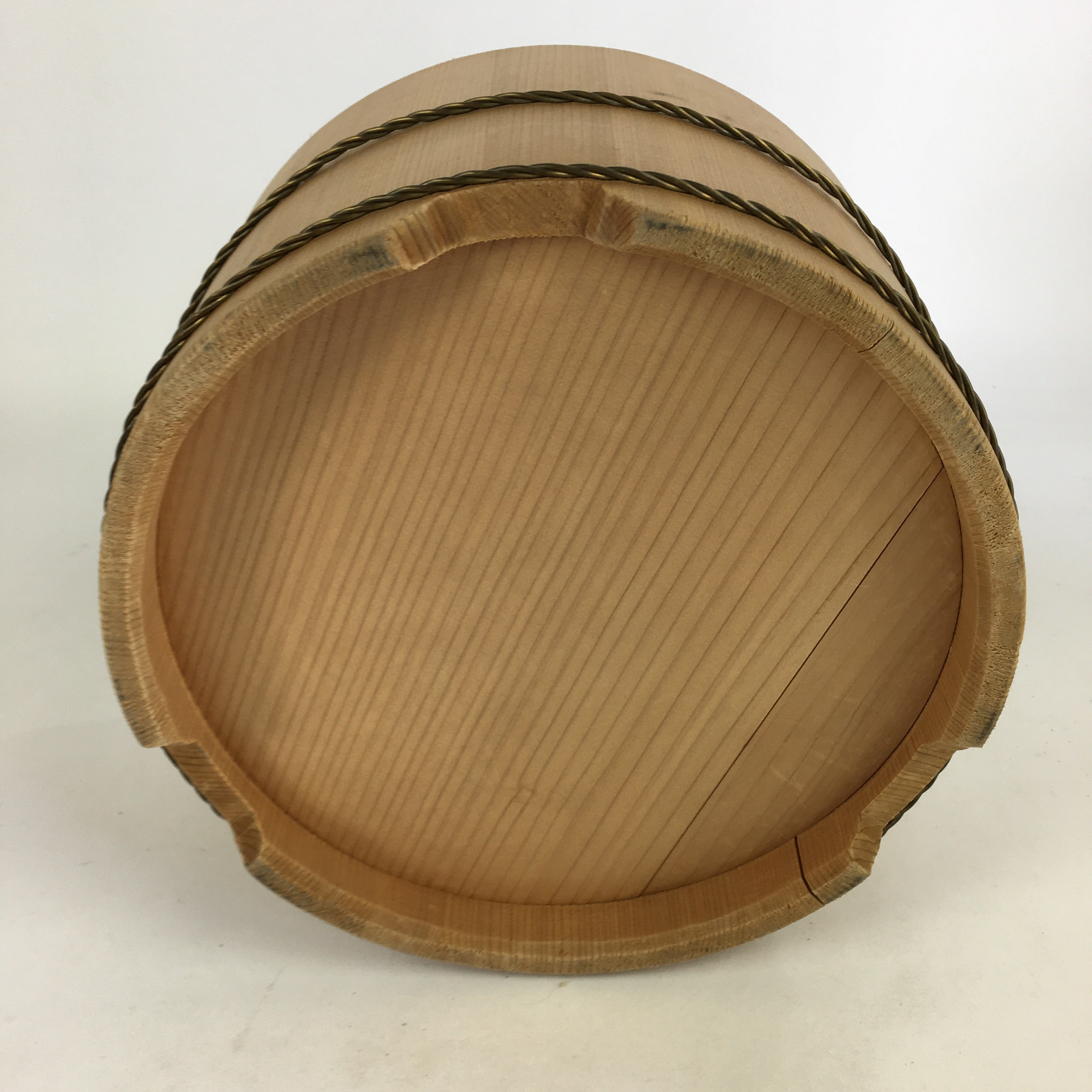 Japanese Handmade Wooden Lidded Bucket Oke Vtg Sushi Pickles JK305