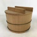 Japanese Handmade Wooden Lidded Bucket Oke Vtg Sushi Pickles JK305