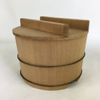 Japanese Handmade Wooden Lidded Bucket Oke Vtg Sushi Pickles JK305