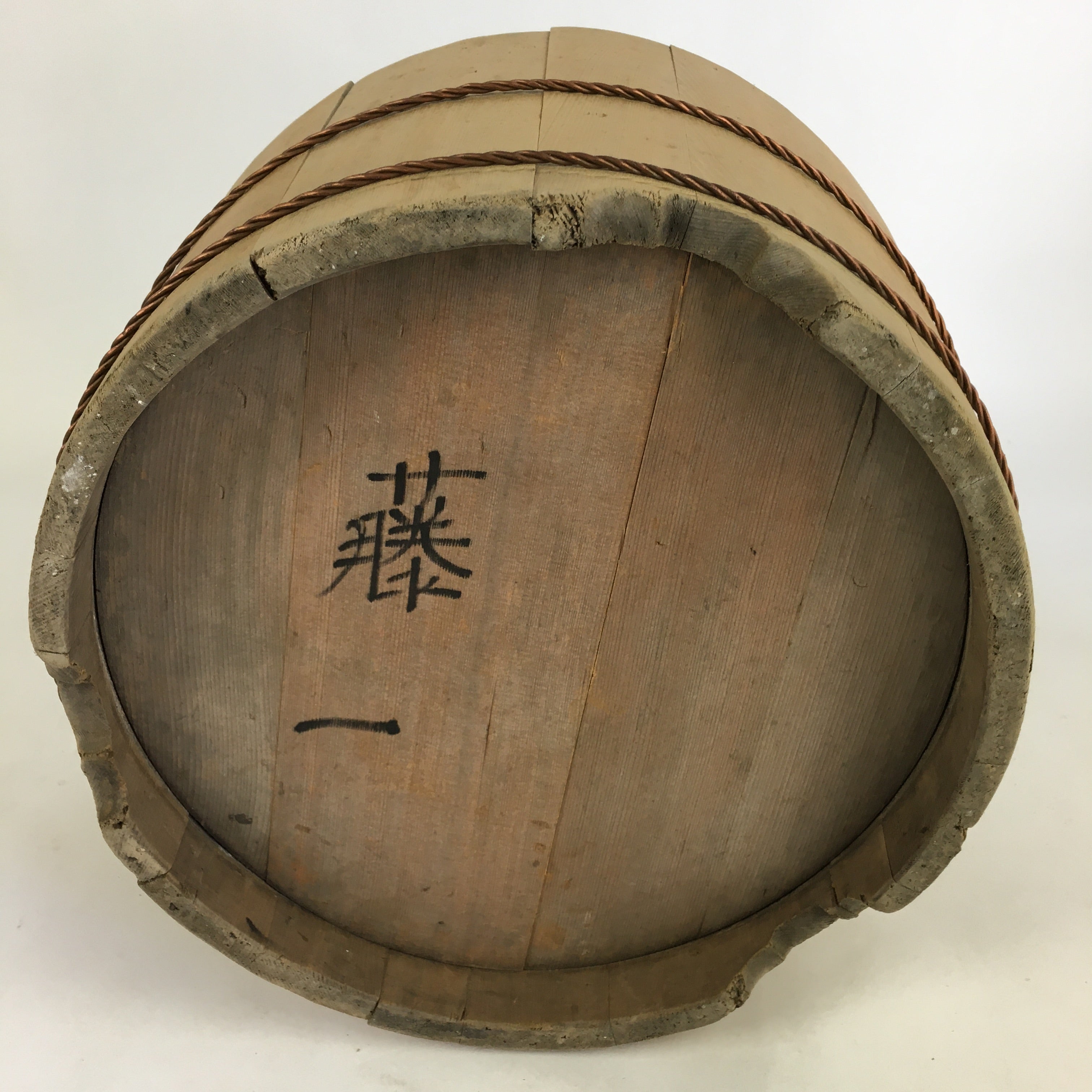 Japanese Handmade Wooden Lidded Bucket Oke Vtg Sushi Pickles JK307
