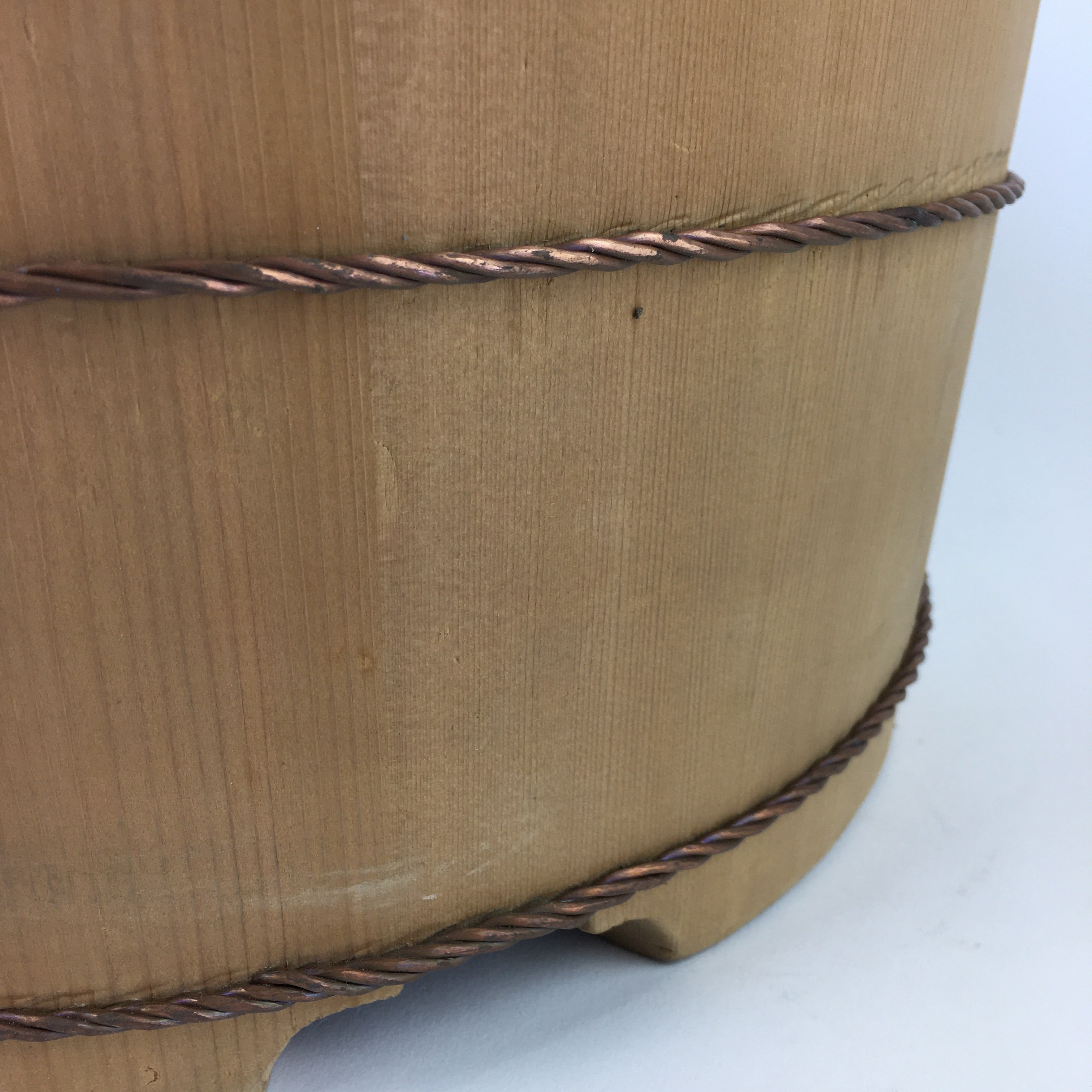 Japanese Handmade Wooden Lidded Bucket Oke Vtg Sushi Pickles JK343