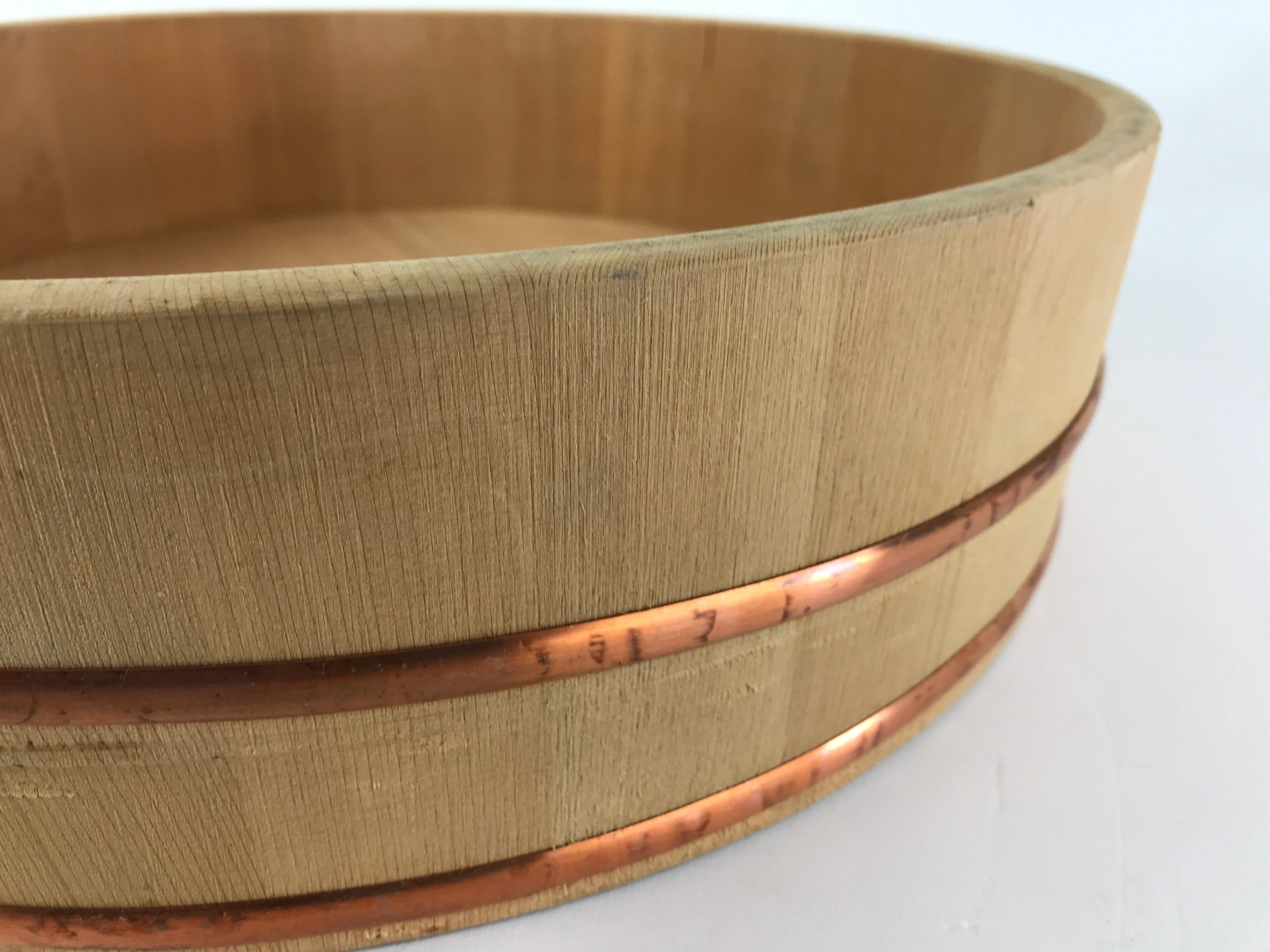 Japanese Handmade Wooden Oke Bucket Sushioke Hangiri Vtg Handai JK431