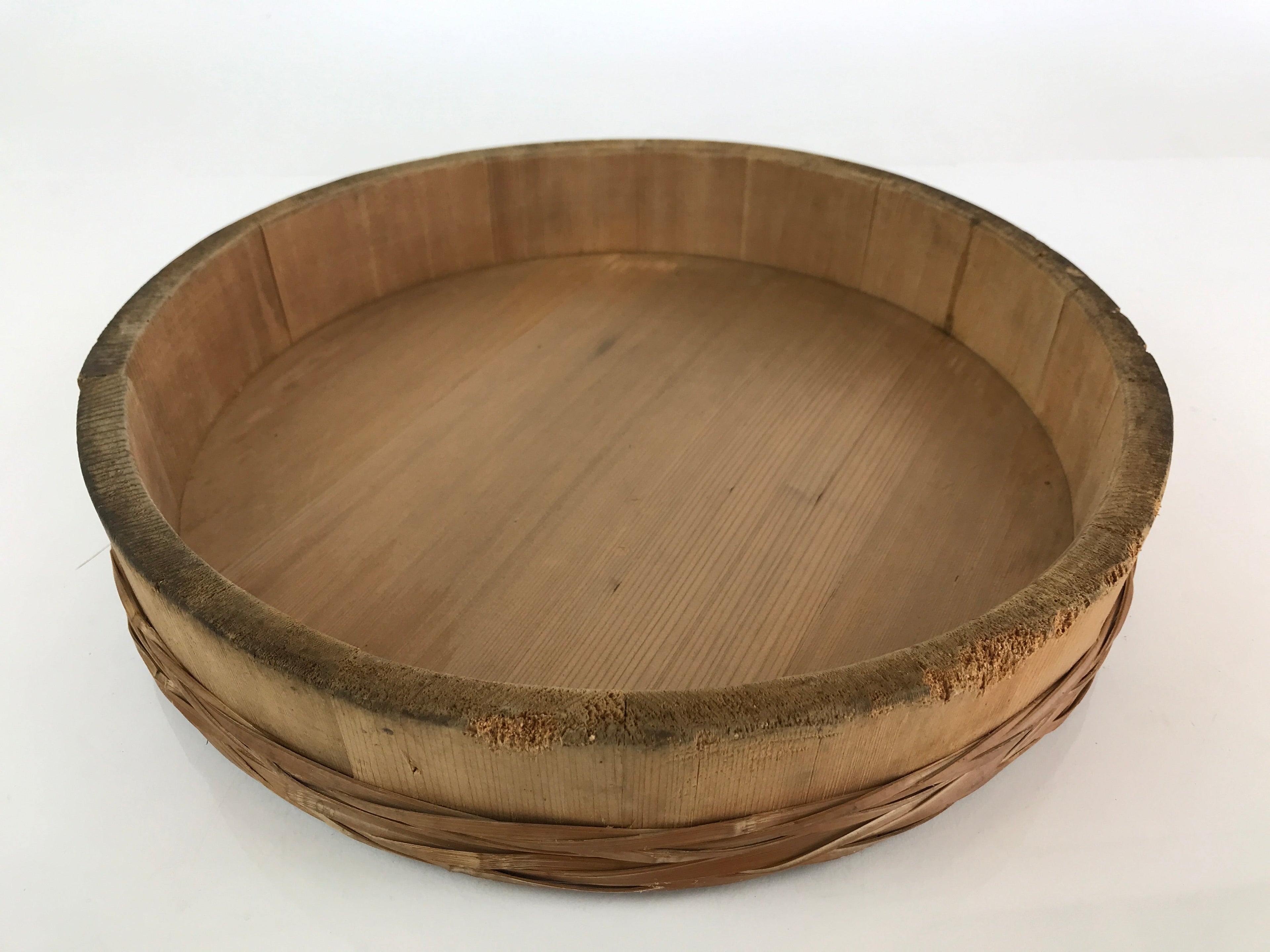 Japanese Handmade Wooden Oke Bucket Sushioke Hangiri Vtg Sushi Handai BK10