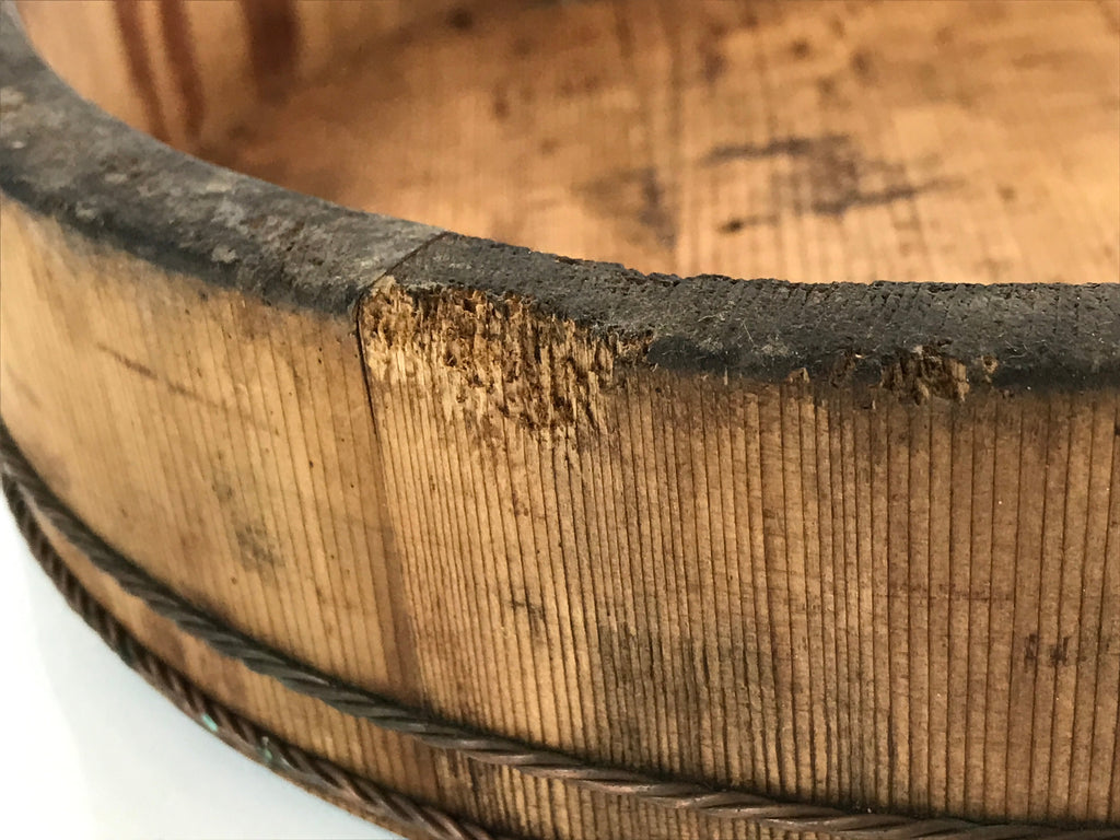 Japanese Handmade Wooden Oke Bucket Sushioke Hangiri Vtg Sushi Handai BK13