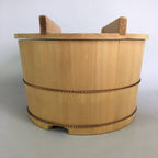 Japanese Handmade Wooden Oke Bucket Vtg Large Water Rice JK191