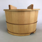 Japanese Handmade Wooden Oke Bucket Vtg Large Water Rice JK191