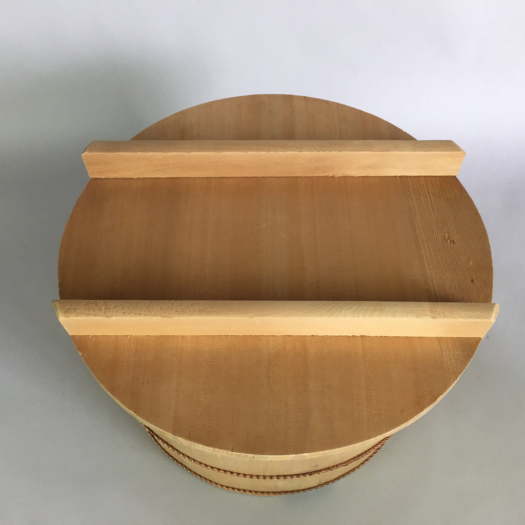 Japanese Handmade Wooden Oke Bucket Vtg Large Water Rice JK191
