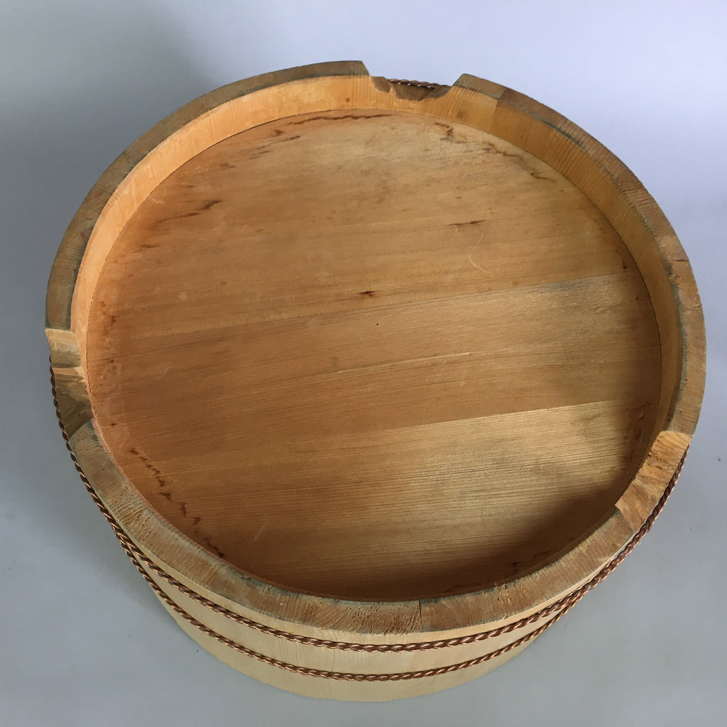 Japanese Handmade Wooden Oke Bucket Vtg Large Water Rice JK191
