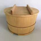 Japanese Handmade Wooden Oke Bucket Vtg Large Water Rice JK191