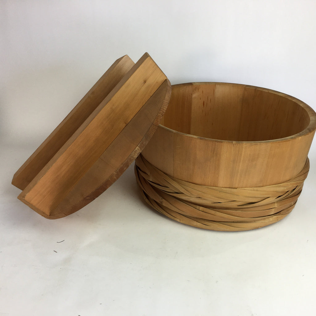 Japanese Handmade Wooden Oke Bucket Vtg Water Pickles Sushi Rice JK219