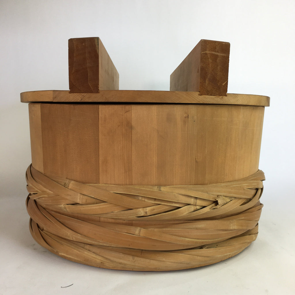 Japanese Handmade Wooden Oke Bucket Vtg Water Pickles Sushi Rice JK219