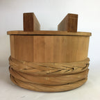 Japanese Handmade Wooden Oke Bucket Vtg Water Pickles Sushi Rice JK219
