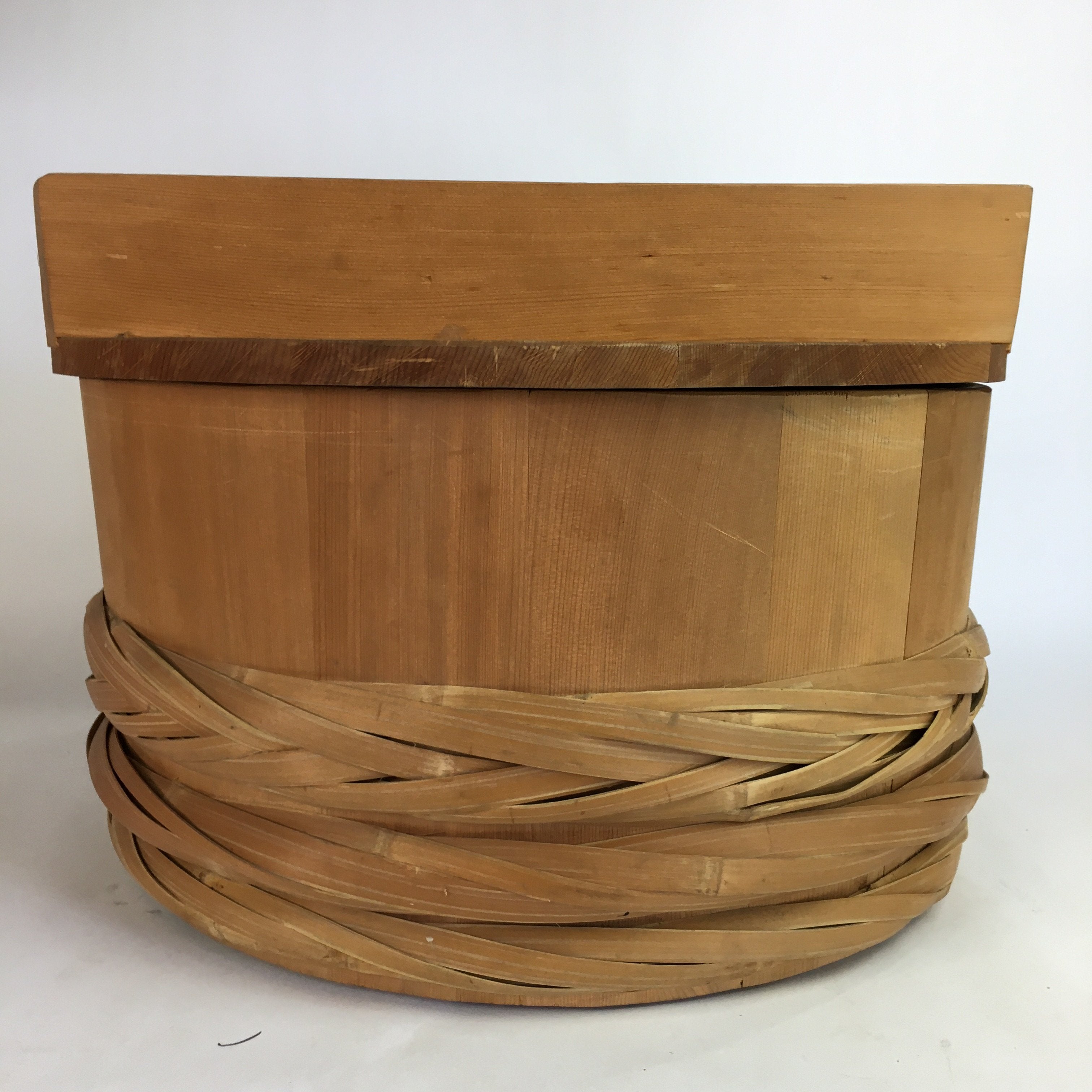 Japanese Handmade Wooden Oke Bucket Vtg Water Pickles Sushi Rice JK219