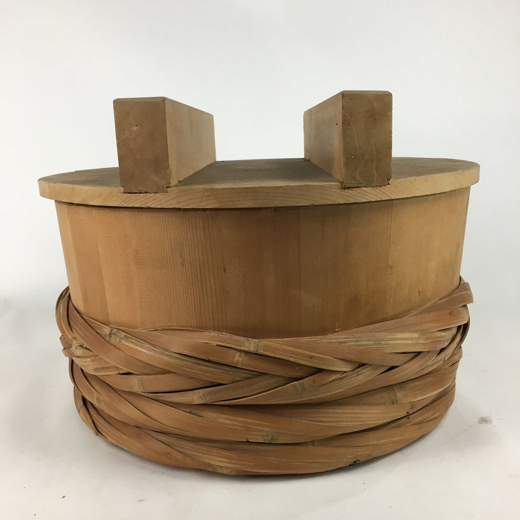 Japanese Handmade Wooden Oke Bucket Vtg Water Pickles Sushi Rice JK231