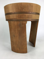 Japanese Handmade Wooden Oke High Bucket Vtg Water Rice JK294