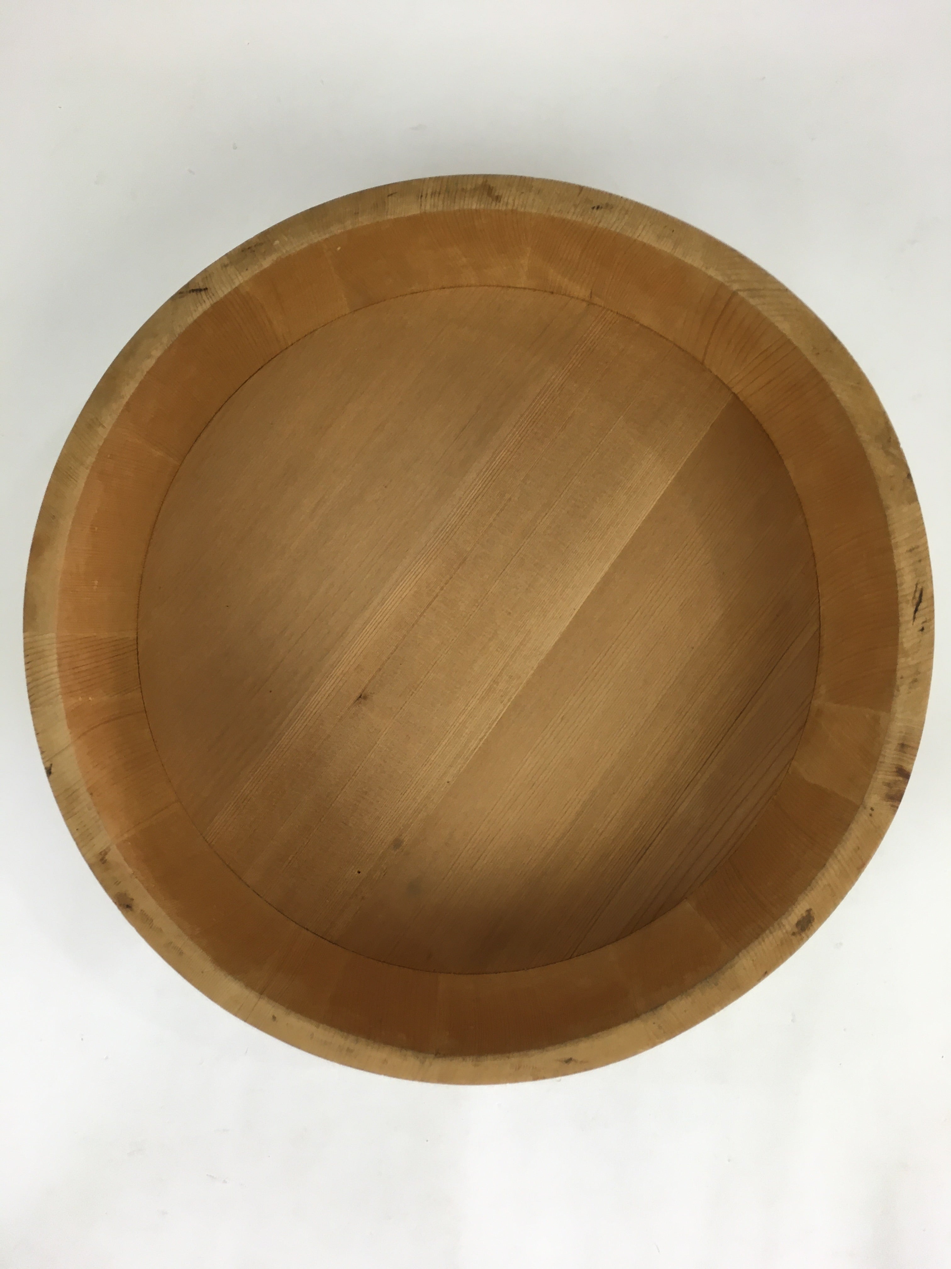 Japanese Handmade Wooden Oke Shallow Bucket Vtg Water Rice JK293