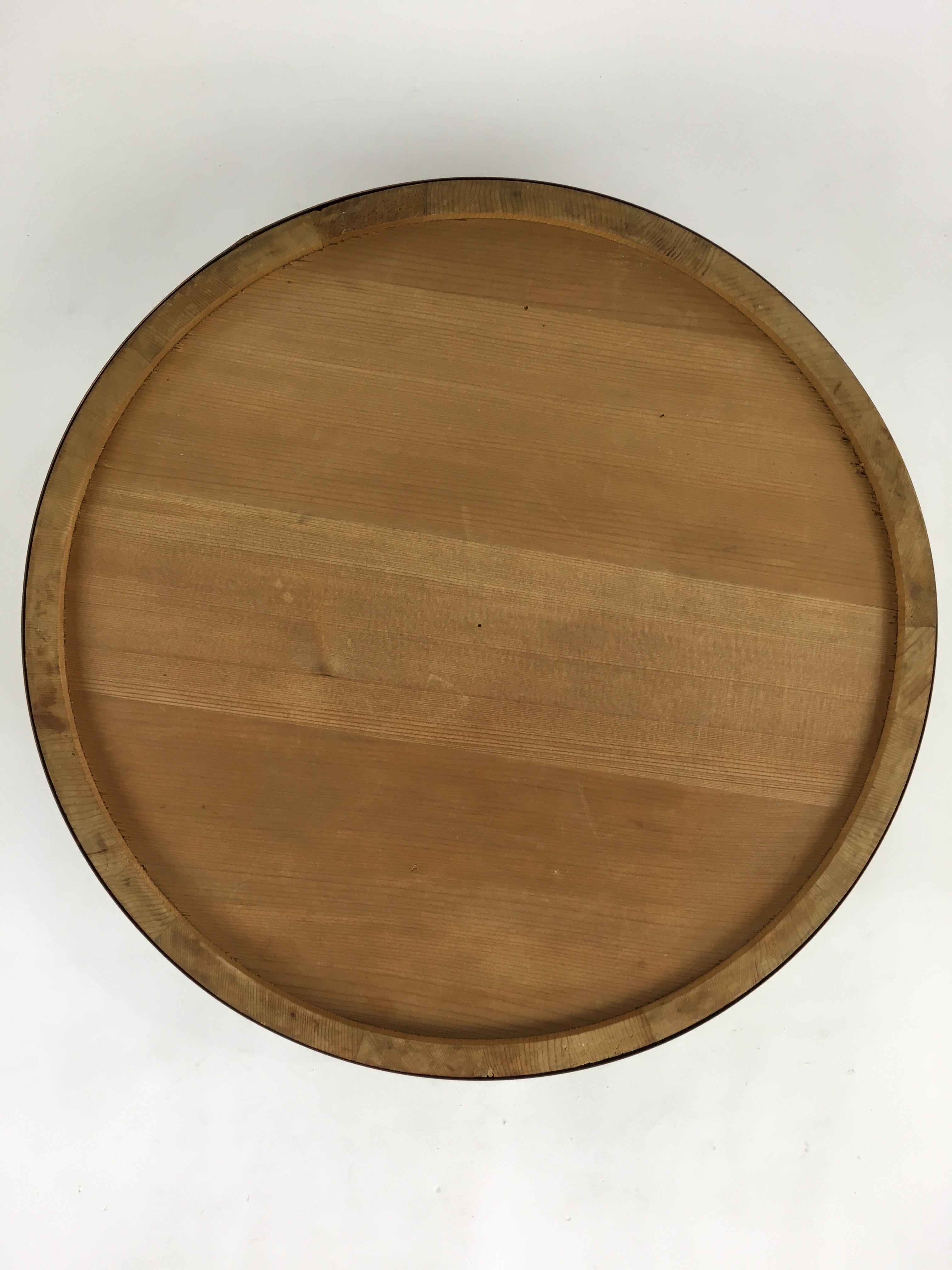 Japanese Handmade Wooden Oke Shallow Bucket Vtg Water Rice JK293