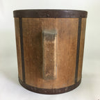 Japanese Handmade Wooden Rice Bucket Vtg Itto-masu Brown JK283
