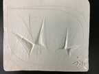 Japanese Hanging Ceramic Display Plate Seto ware Vtg Wood Frame Butterfly PX368