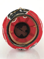 Japanese Hanging Paper Lantern Vtg Chochin Asakusa Kaminarimon Red Black PX647