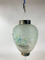 Japanese Hanging Paper Lantern Vtg Chochin Obon Festival Washi Wood Frame LT59