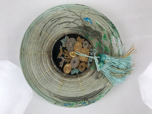 Japanese Hanging Paper Lantern Vtg Chochin Obon Festival Washi Wood Frame LT60
