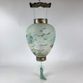 Japanese Hanging Paper Lantern Vtg Chochin Obon Festival Washi Wood Frame LT60