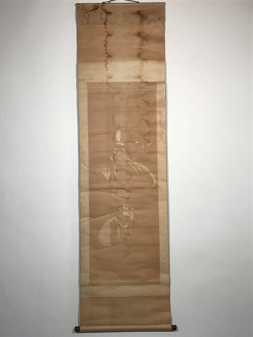 Japanese Hanging Scroll 7 Lucky Gods Auspicious Picture Vtg 1930 Kakejiku SC789