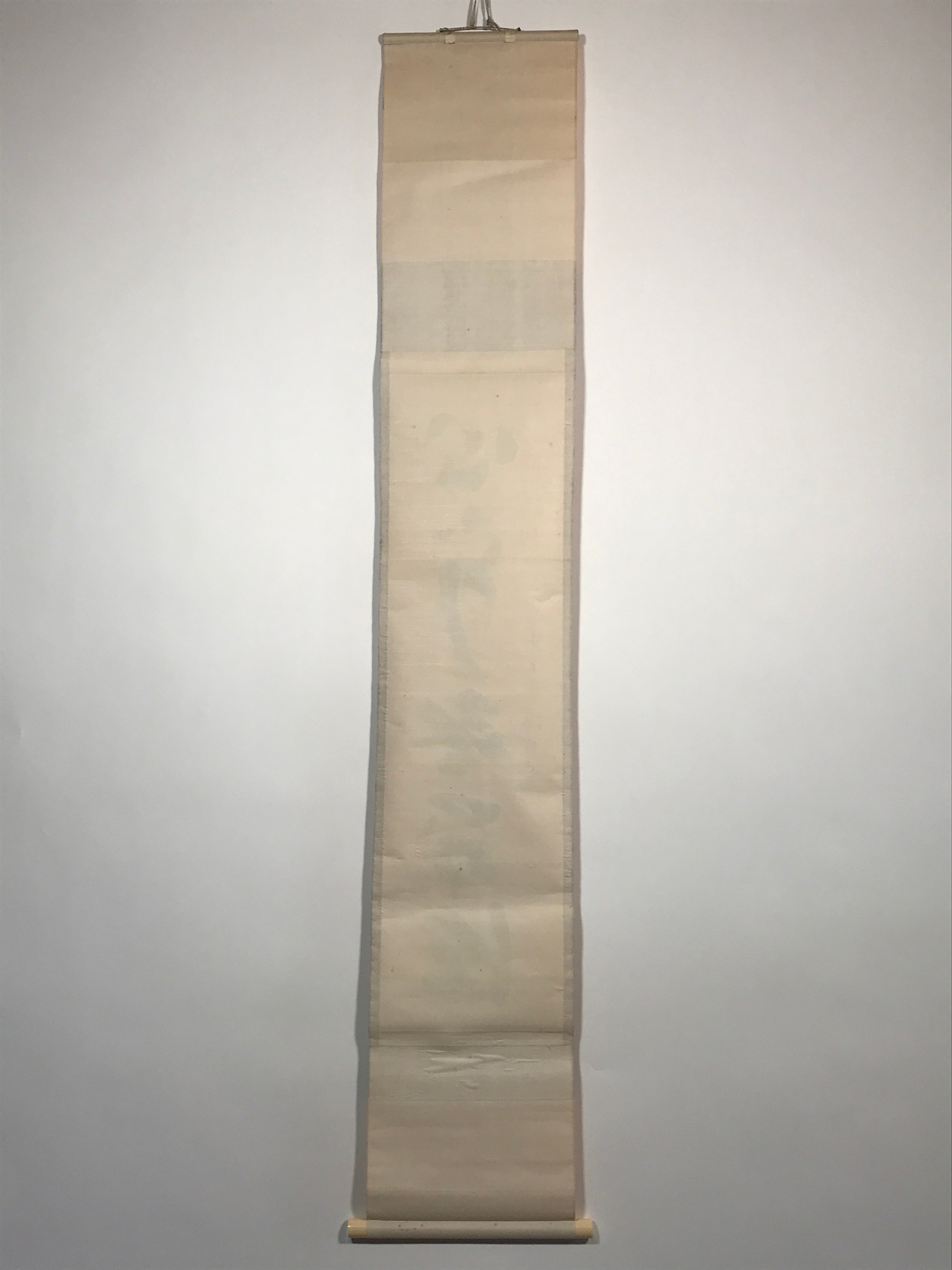 Japanese Hanging Scroll Calligraphy Shodo Black Ink Kanji Vtg Kakejiku SC776