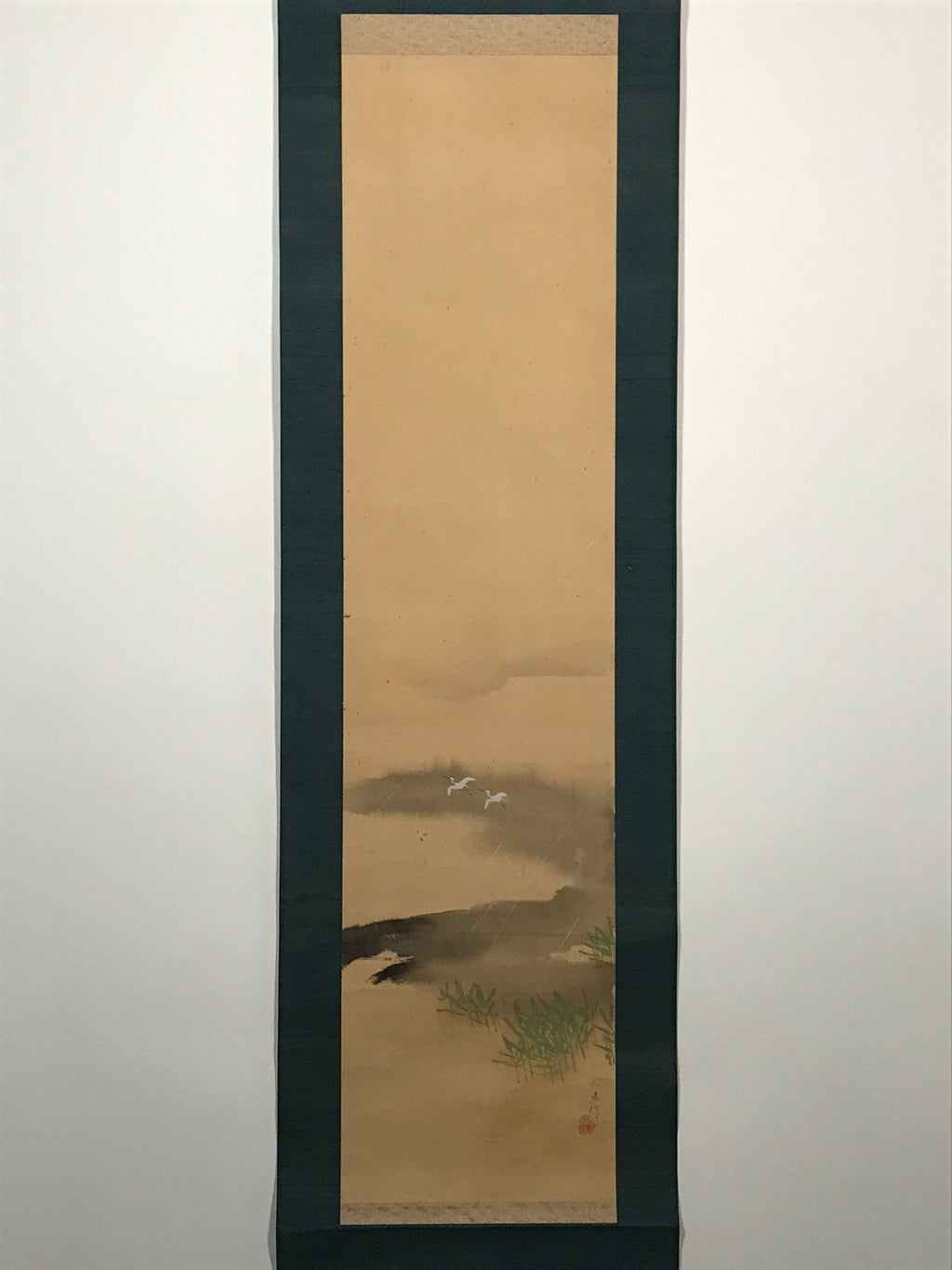 Japanese Hanging Scroll Crane Lake Picture Hokuyo Toda Kakejiku Kakemono SC777
