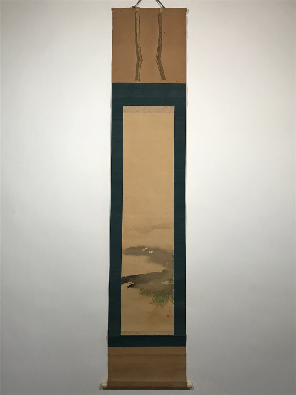 Japanese Hanging Scroll Crane Lake Picture Hokuyo Toda Kakejiku Kakemono SC777