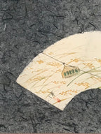 Japanese Hanging Scroll Fan Shape Mount Ibuki Ontake Kakejiku Kakemono SC806