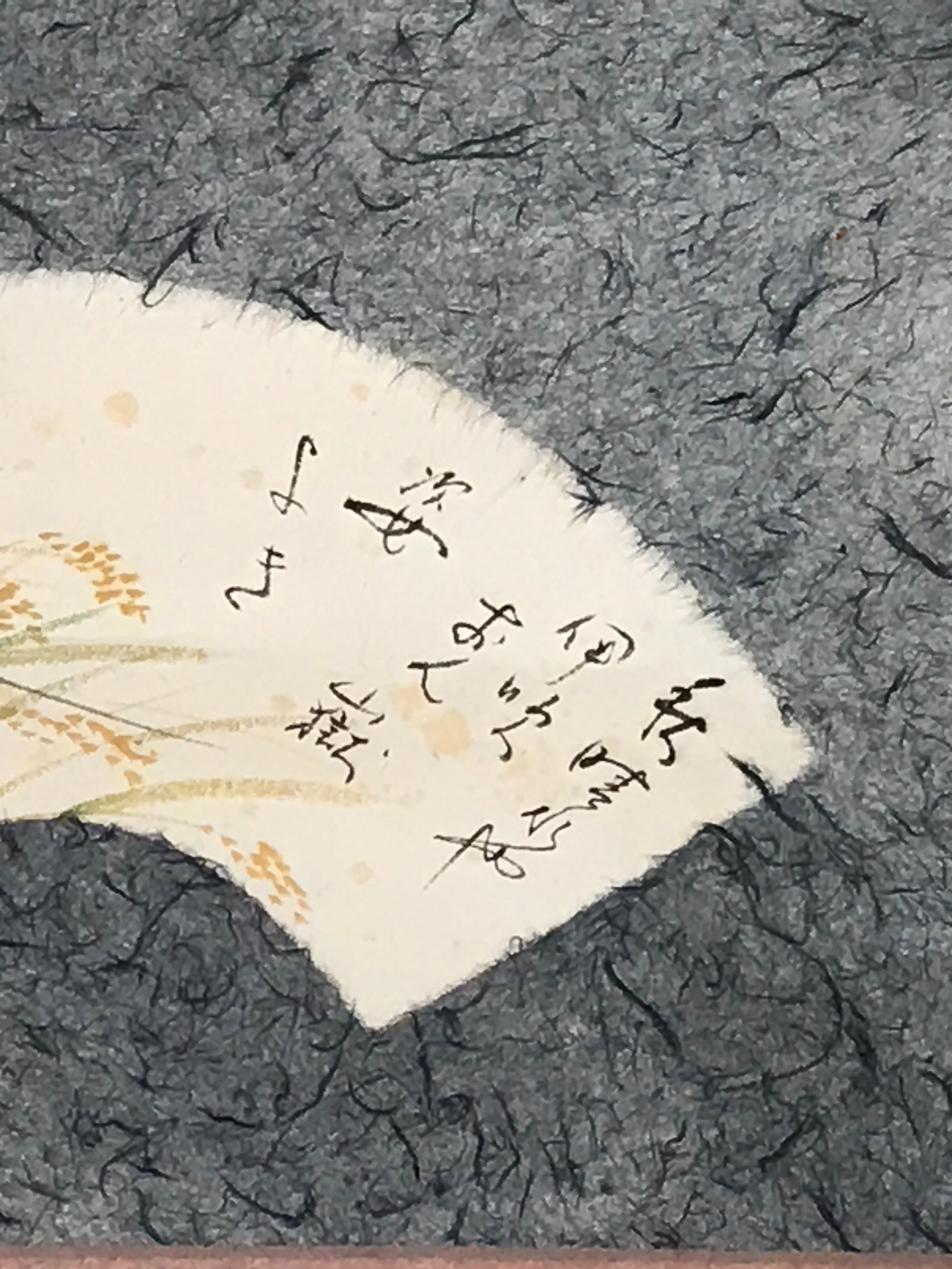 Japanese Hanging Scroll Fan Shape Mount Ibuki Ontake Kakejiku Kakemono SC806