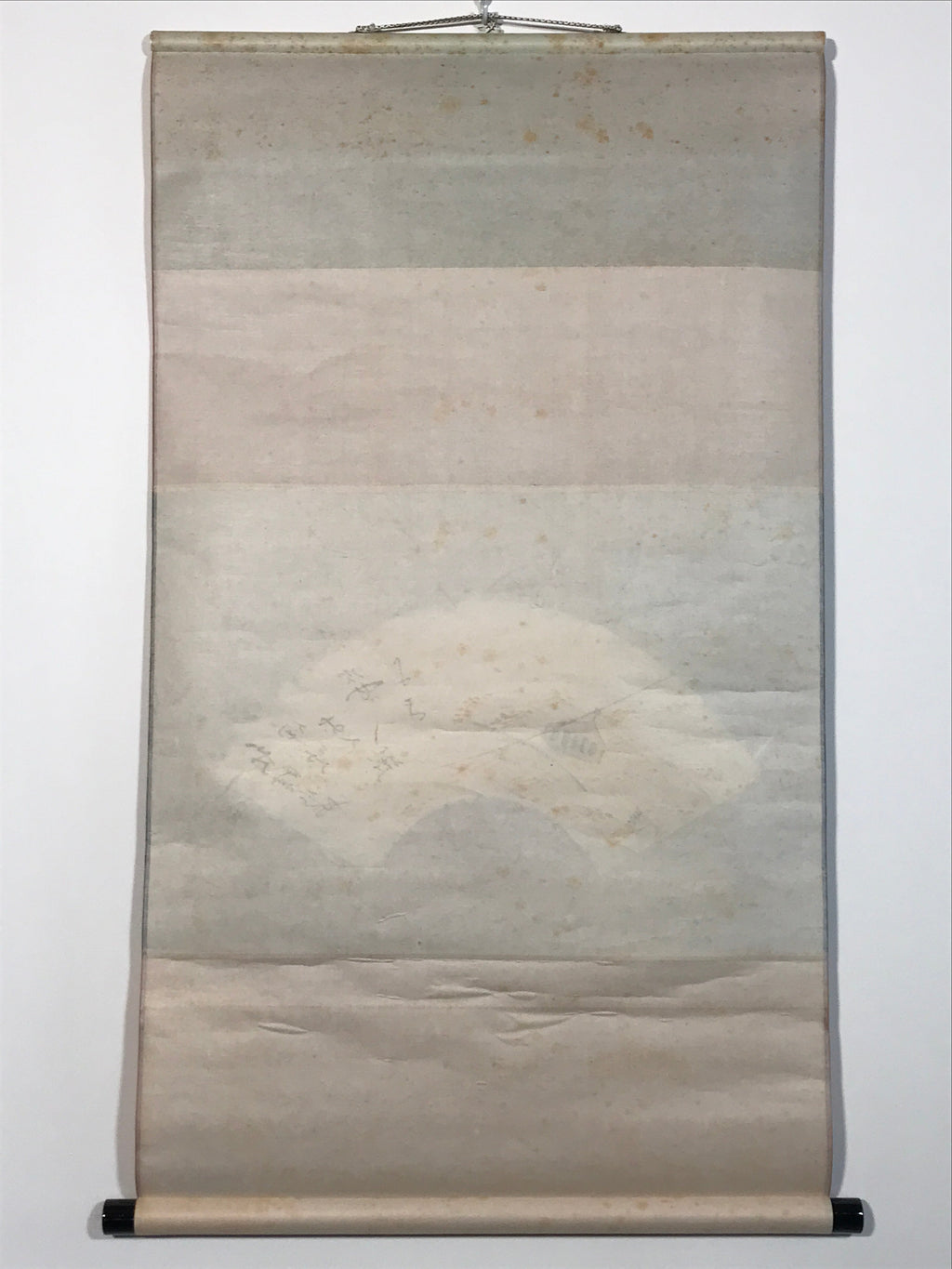 Japanese Hanging Scroll Fan Shape Mount Ibuki Ontake Kakejiku Kakemono SC806
