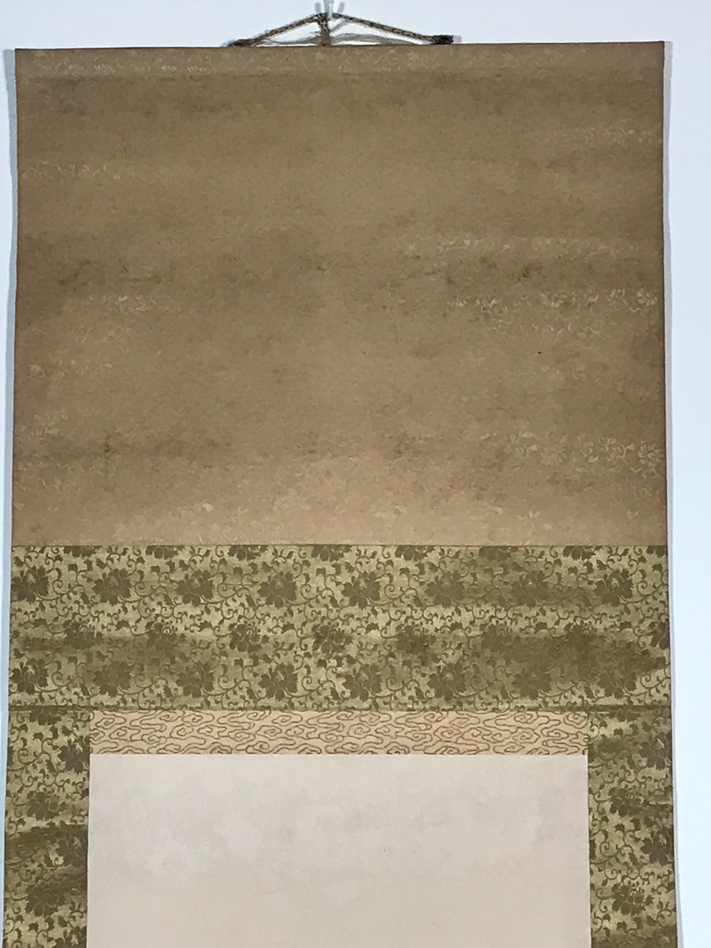 Japanese Hanging Scroll Green Kingfisher Riverside Reed Kakejiku Kakemono SC778