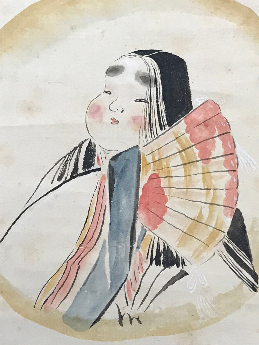 Japanese Hanging Scroll Heian Period Painting Beauties Kakejiku Kakemono SC761