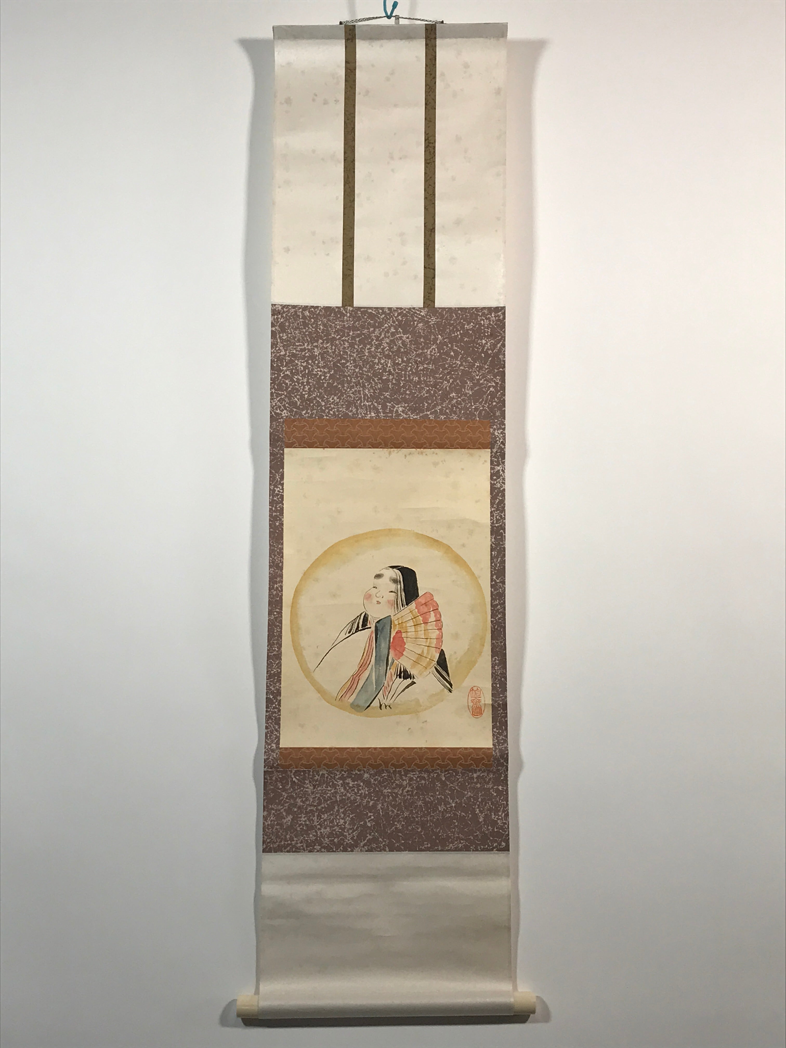 Japanese Hanging Scroll Heian Period Painting Beauties Kakejiku Kakemono SC761