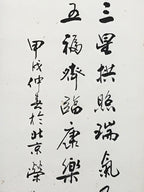 Japanese Hanging Scroll Kanji Good Fortune Fuku Vtg Kakejiku Kakemono Zen SC801