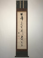 Japanese Hanging Scroll Kanji Poem Calligraphy Winter Kakejiku Kakemono SC805