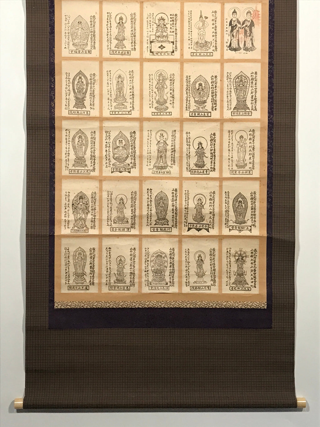 Japanese Hanging Scroll Mogami 33 Kannon Yamagata Kakejiku Kakemono SC773