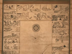 Japanese Hanging Scroll Printed Buddha Village Image Vtg Kakejiku Kakemono SC802