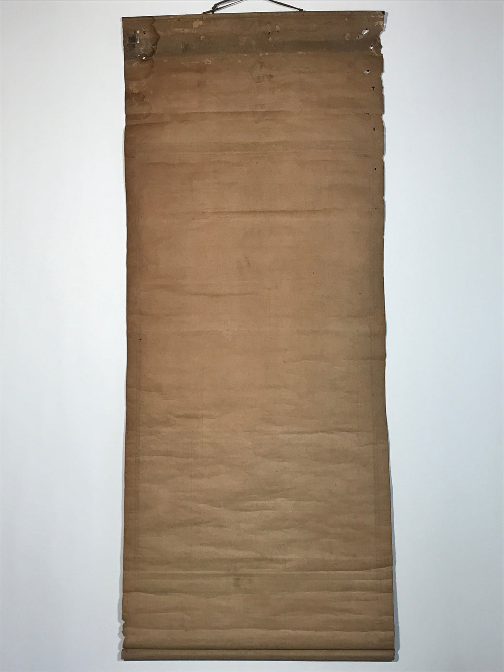 Japanese Hanging Scroll Printed Buddha Village Image Vtg Kakejiku Kakemono SC802
